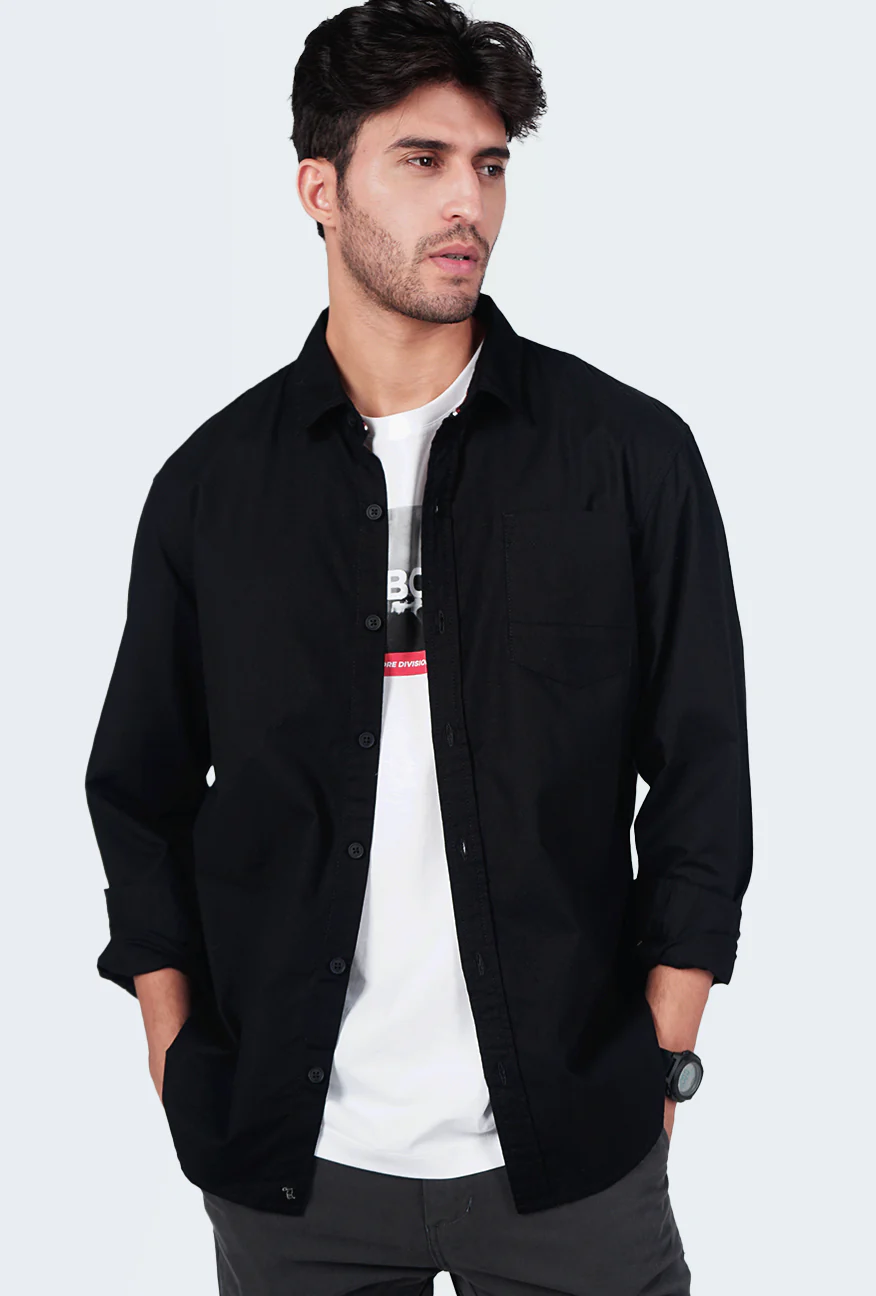 Kemeja Lengan Panjang Hersey Black - Image 2