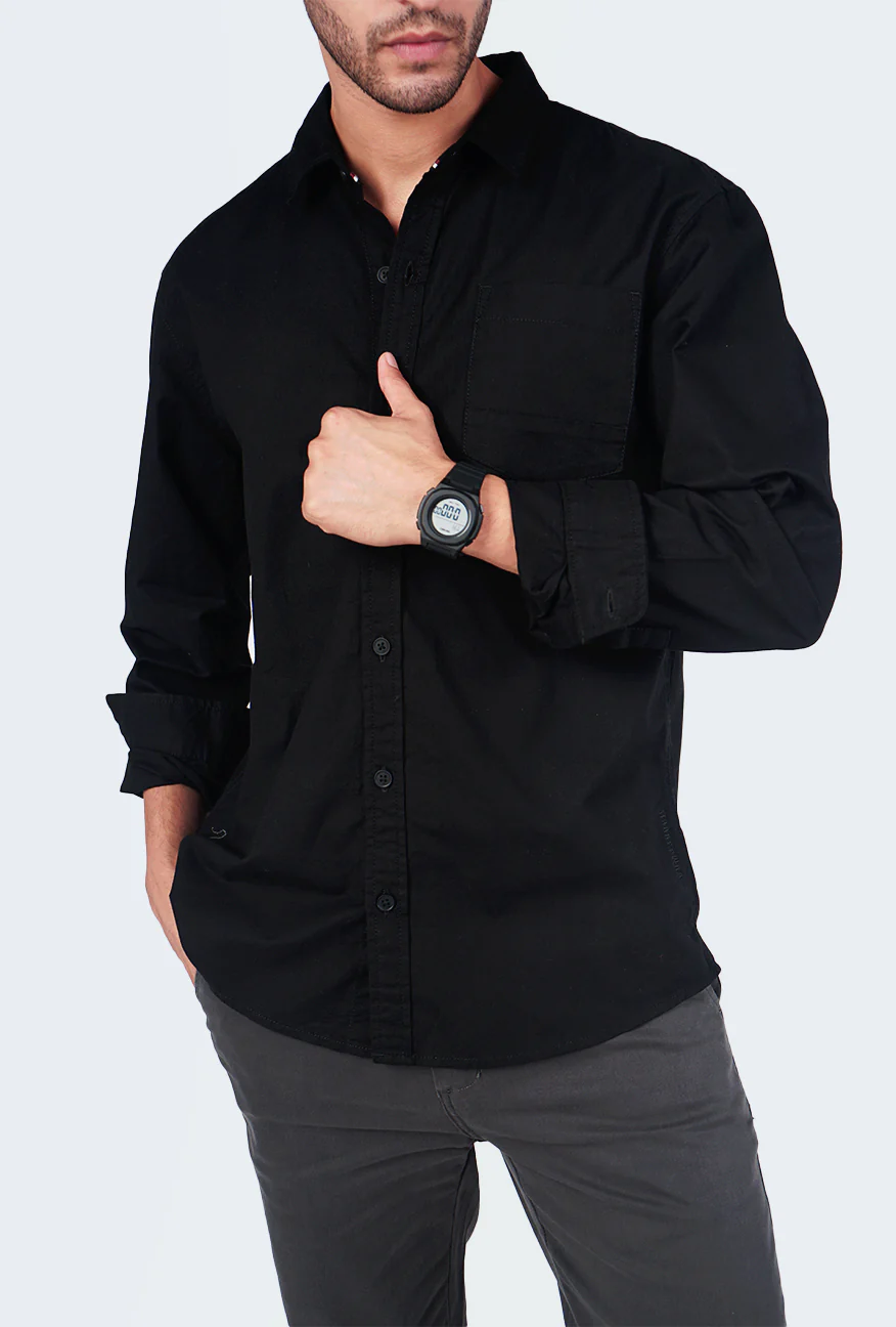 Kemeja Lengan Panjang Hersey Black - Image 3