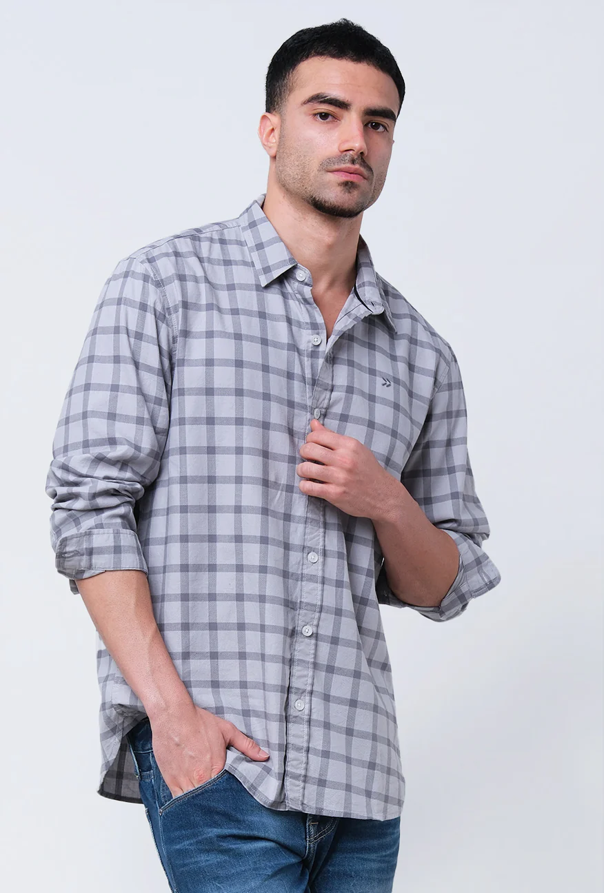 Kemeja Lengan Panjang Labour Grey Regular