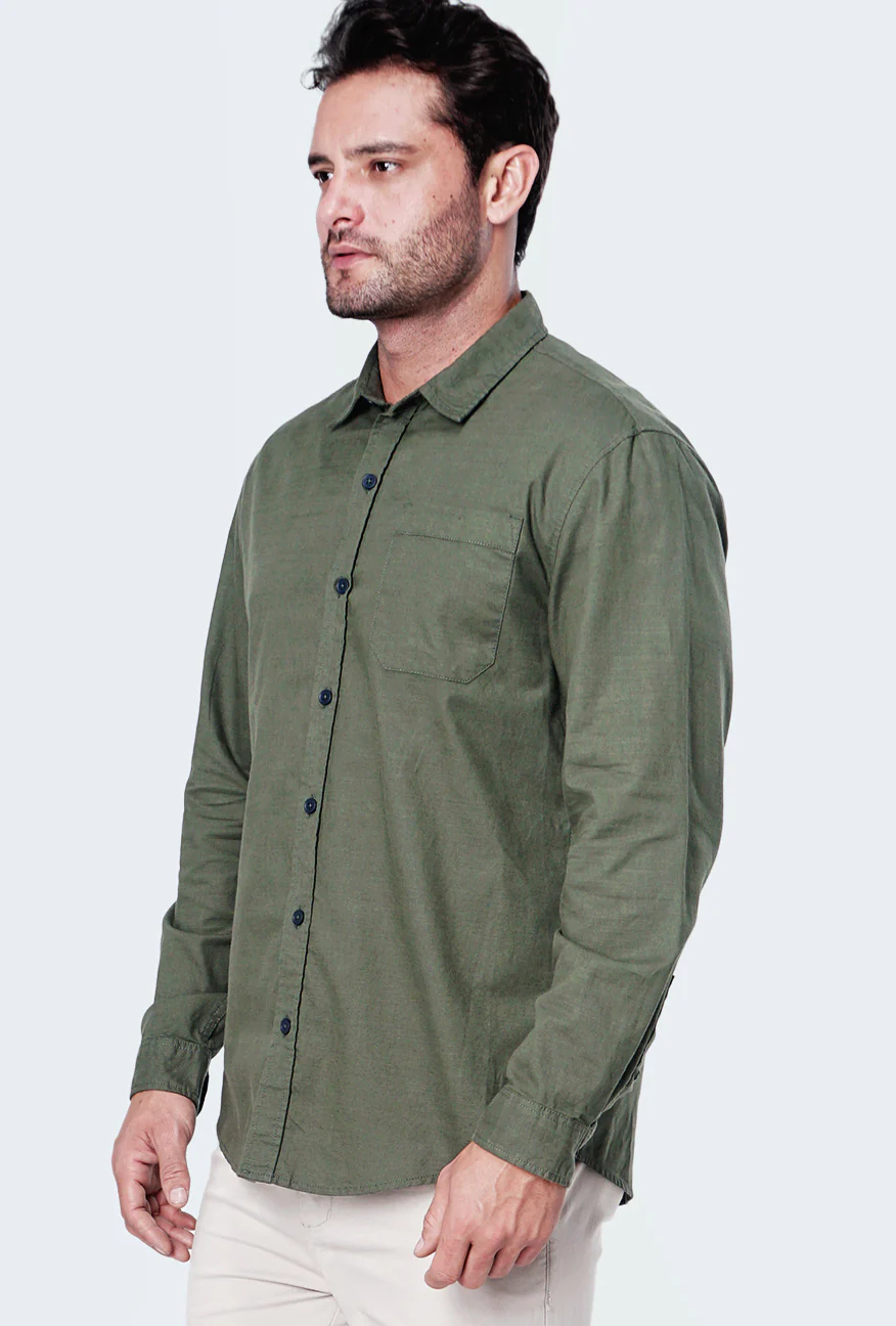 Kemeja Lengan Panjang Lava Basic Army - Image 3