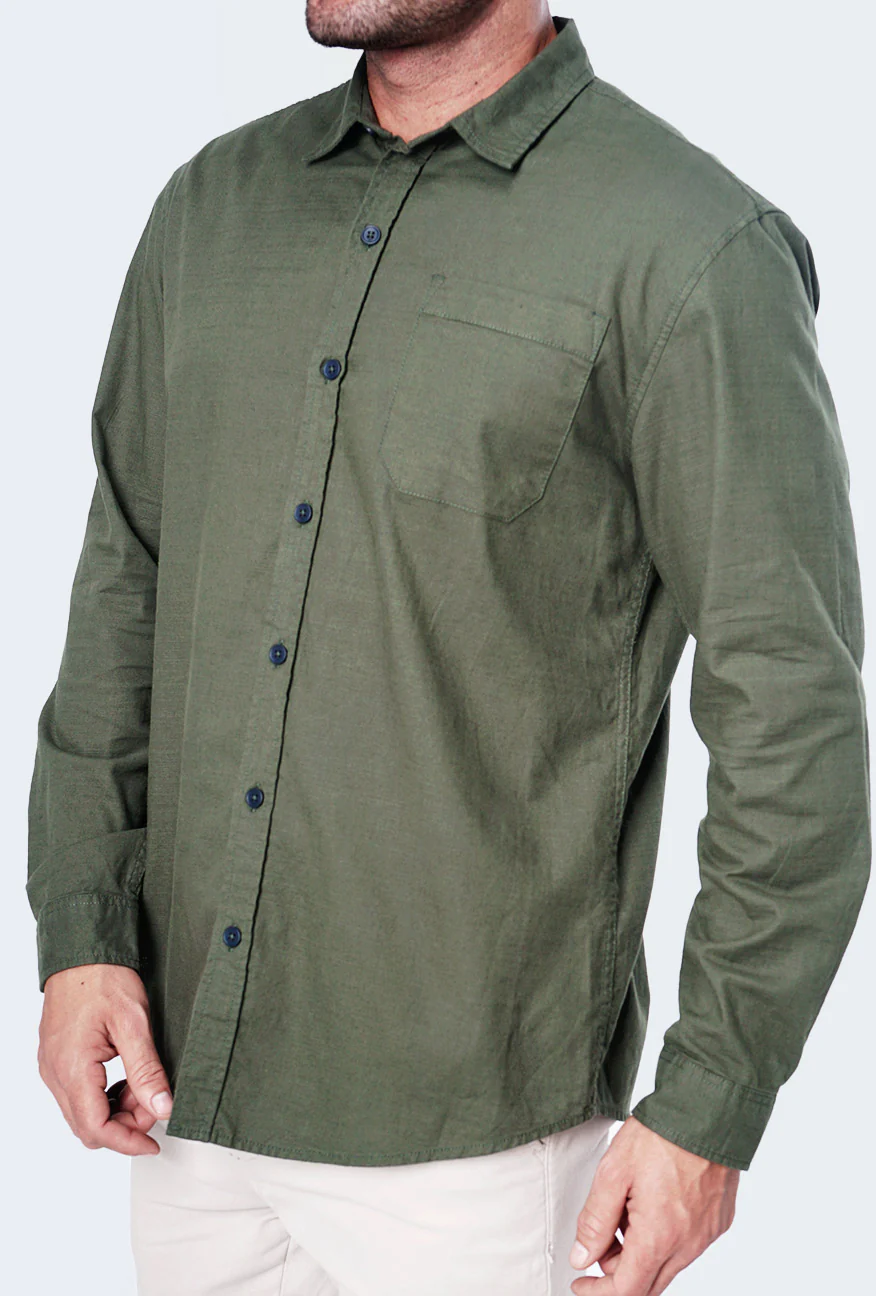 Kemeja Lengan Panjang Lava Basic Army - Image 5