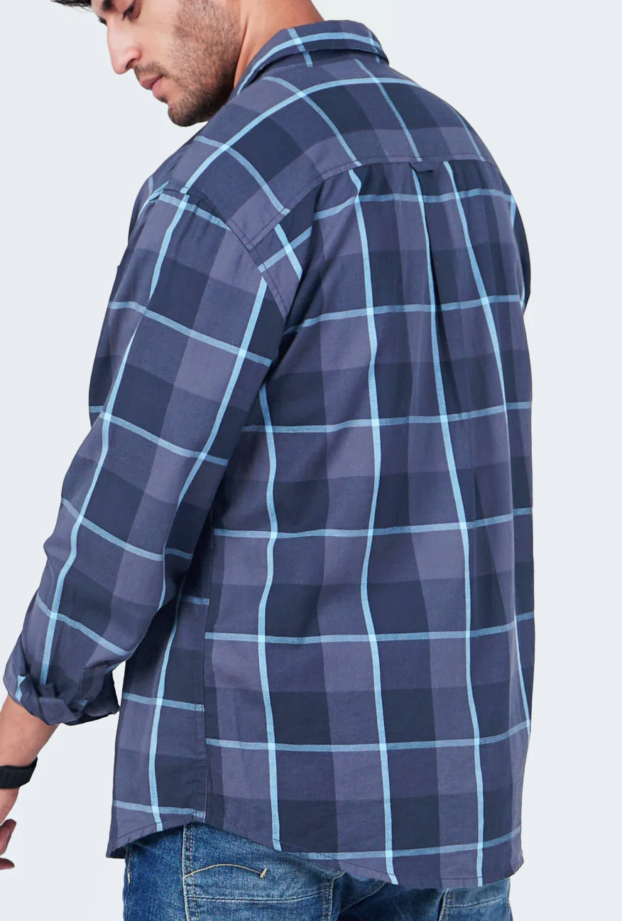Kemeja Lengan Panjang Malonez Navy Blue Regular - Image 5
