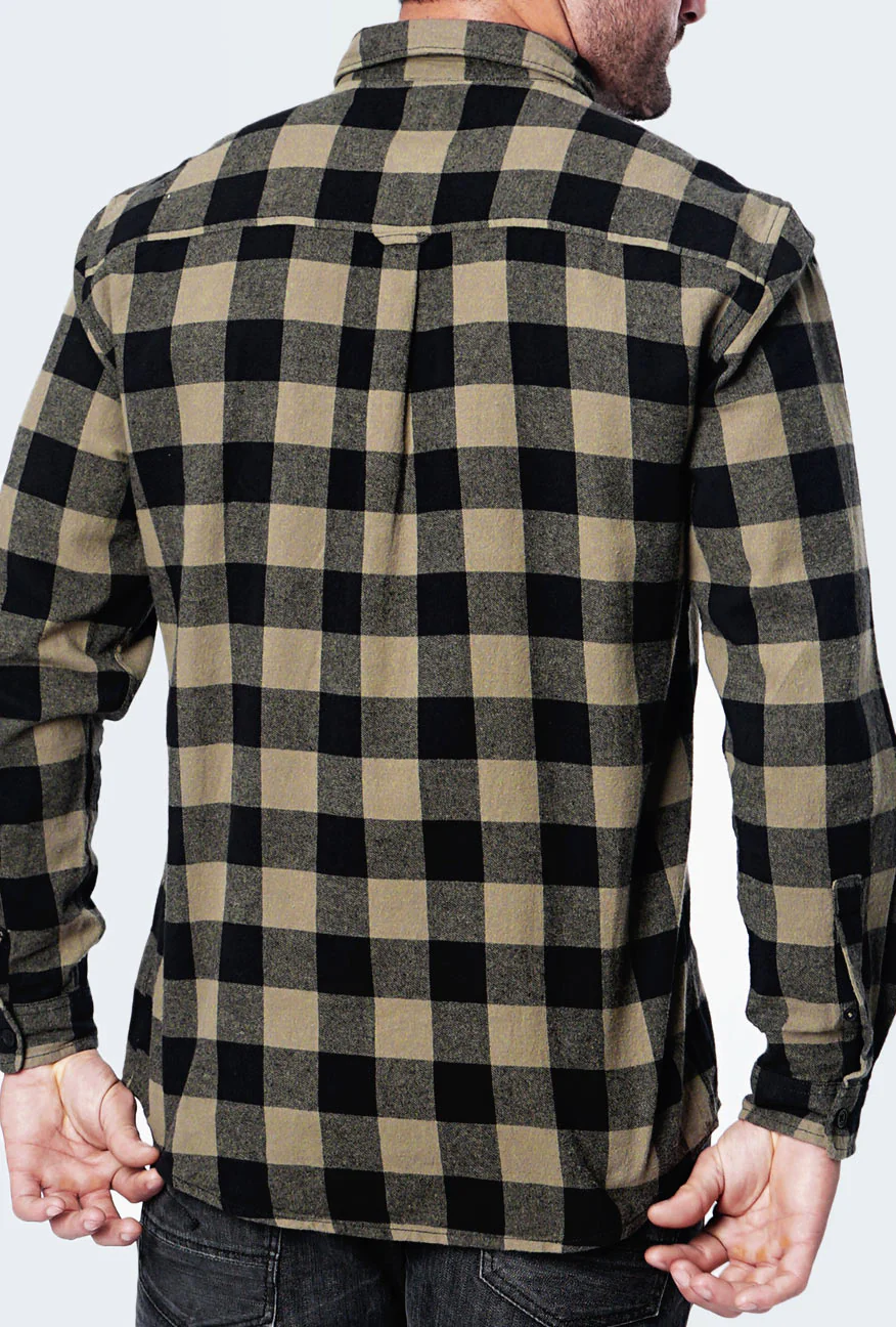 Kemeja Lengan Panjang New Spencer Olive Black - Image 5