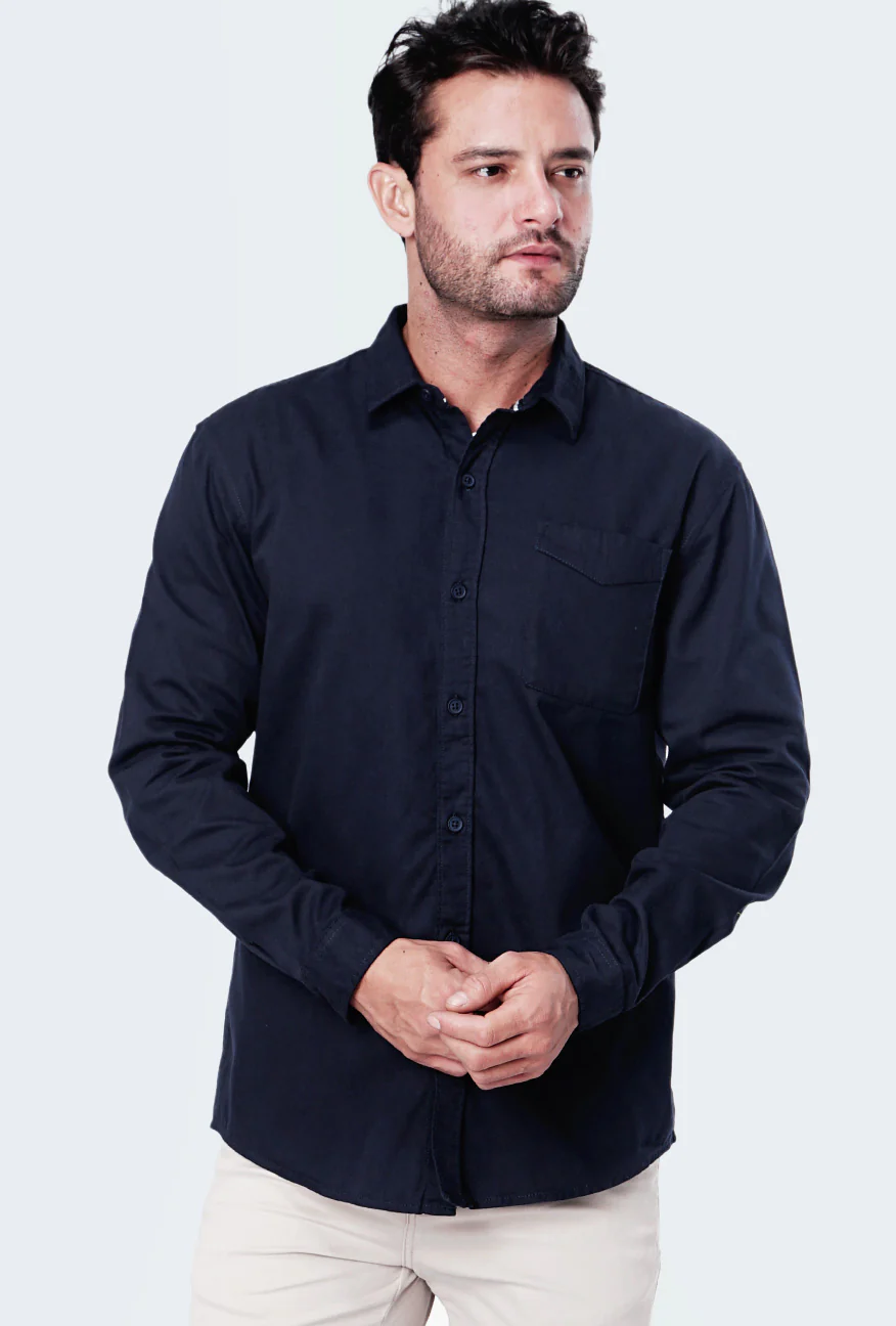 Kemeja Lengan Panjang Orlov Navy