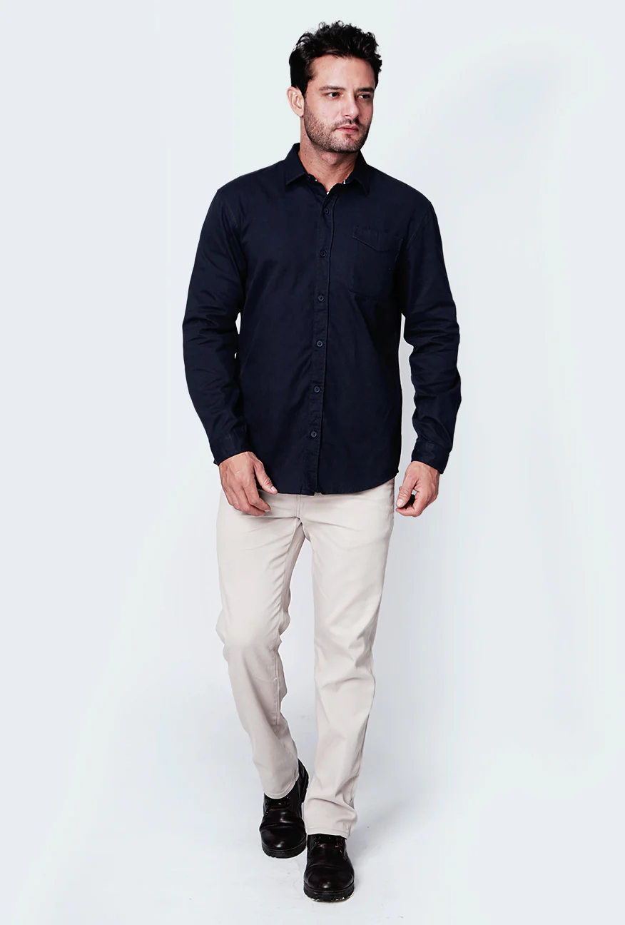 Kemeja Lengan Panjang Orlov Navy - Image 3