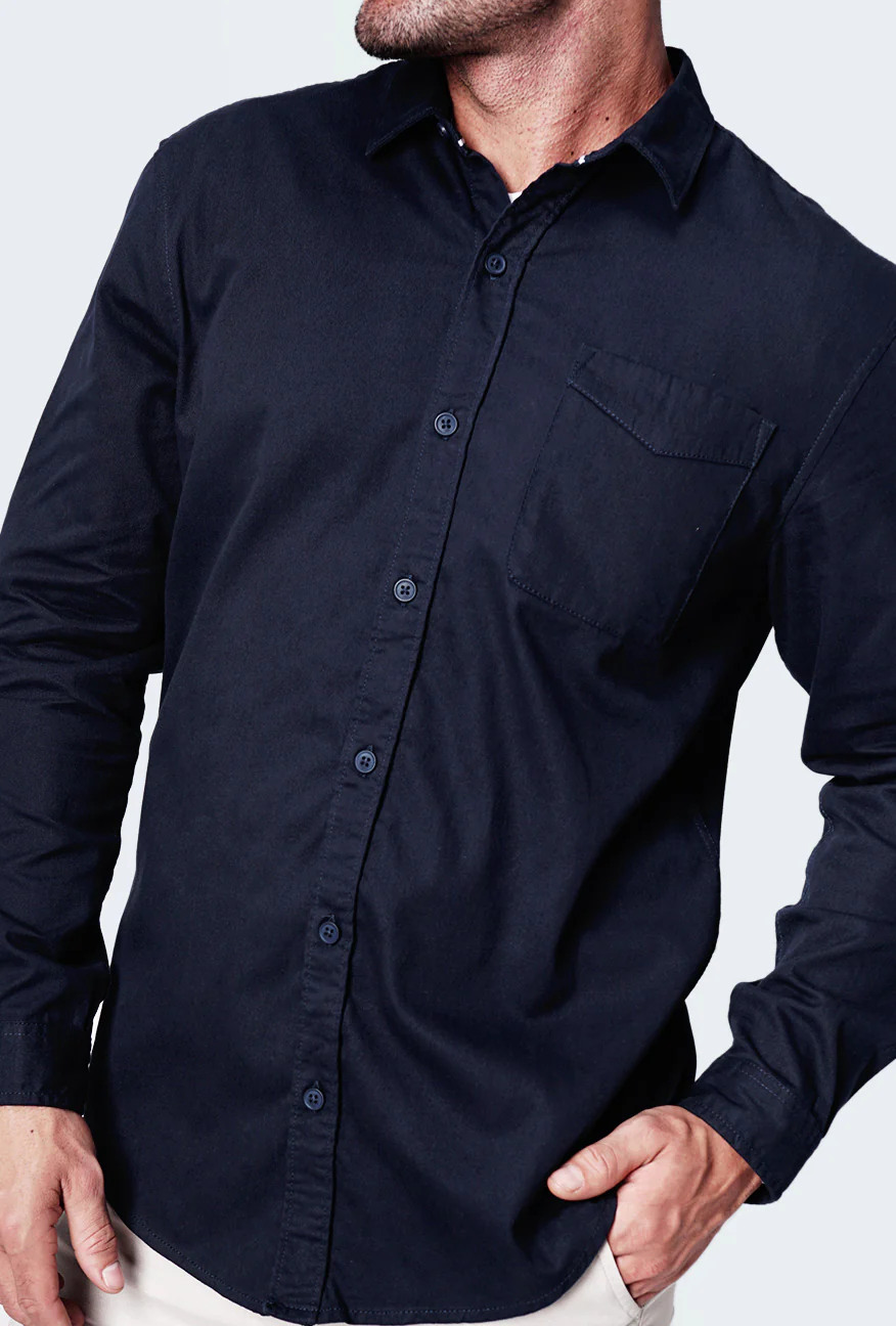 Kemeja Lengan Panjang Orlov Navy - Image 5