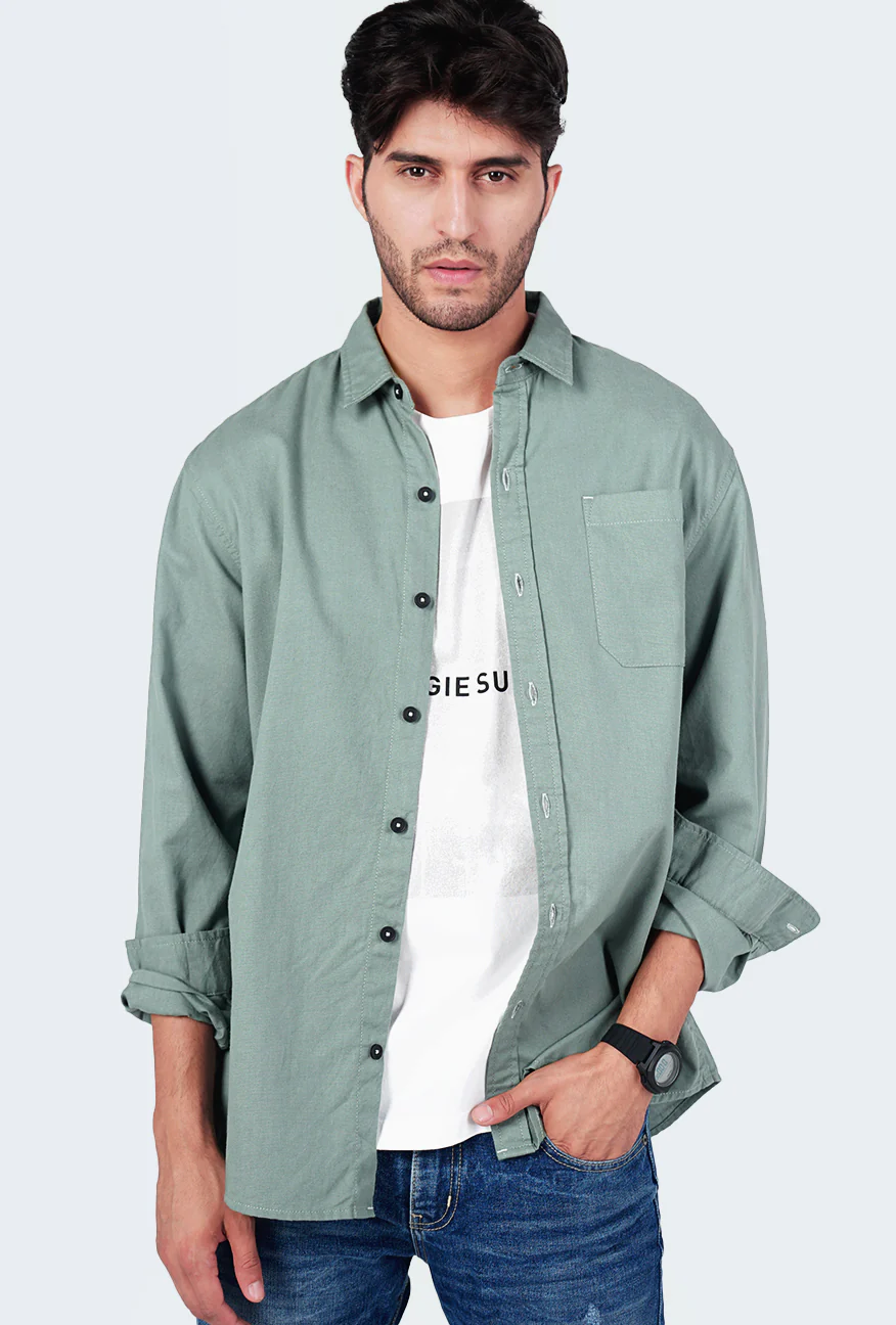 Kemeja Lengan Panjang Ottoman 3.0 Medium Green - Image 2