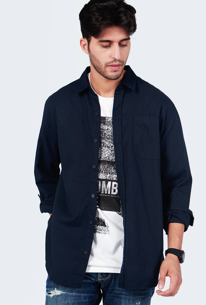 Kemeja Lengan Panjang Ottoman 4.0 Dark Navy