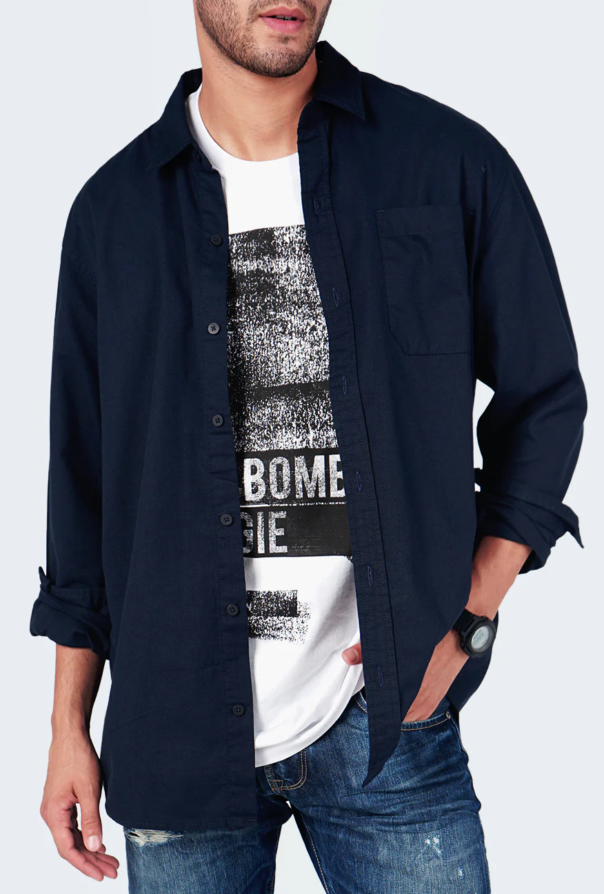 Kemeja Lengan Panjang Ottoman 4.0 Dark Navy - Image 5