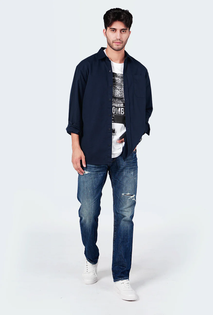 Kemeja Lengan Panjang Ottoman 4.0 Dark Navy - Image 6