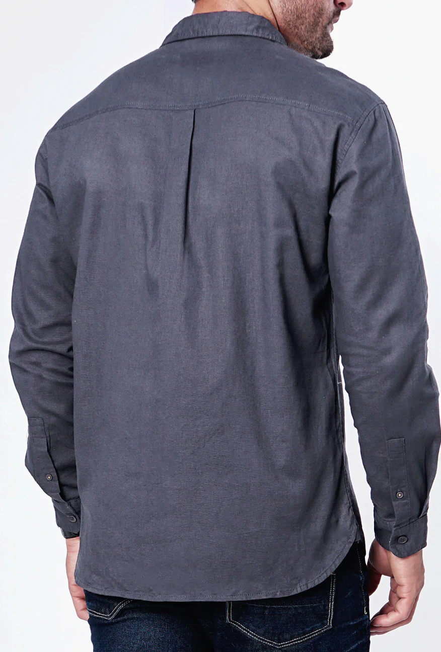 Kemeja Lengan Panjang Ottoman Dark Grey - Image 2