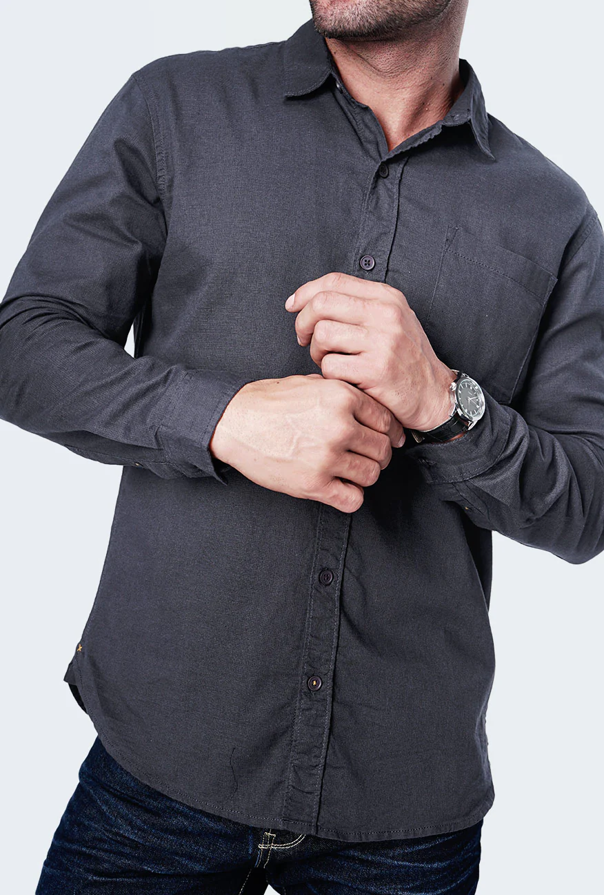 Kemeja Lengan Panjang Ottoman Dark Grey - Image 3