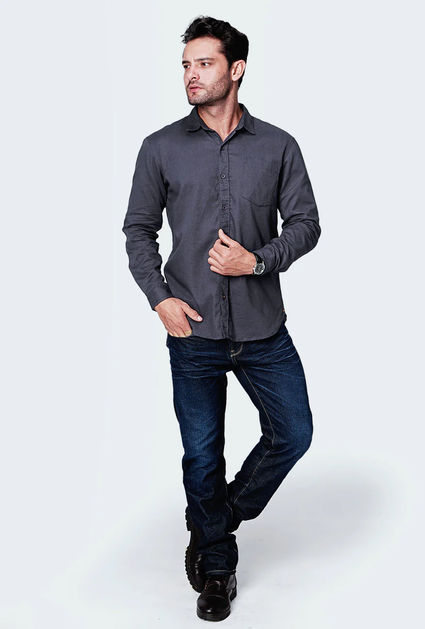 Kemeja Lengan Panjang Ottoman Dark Grey - Image 5