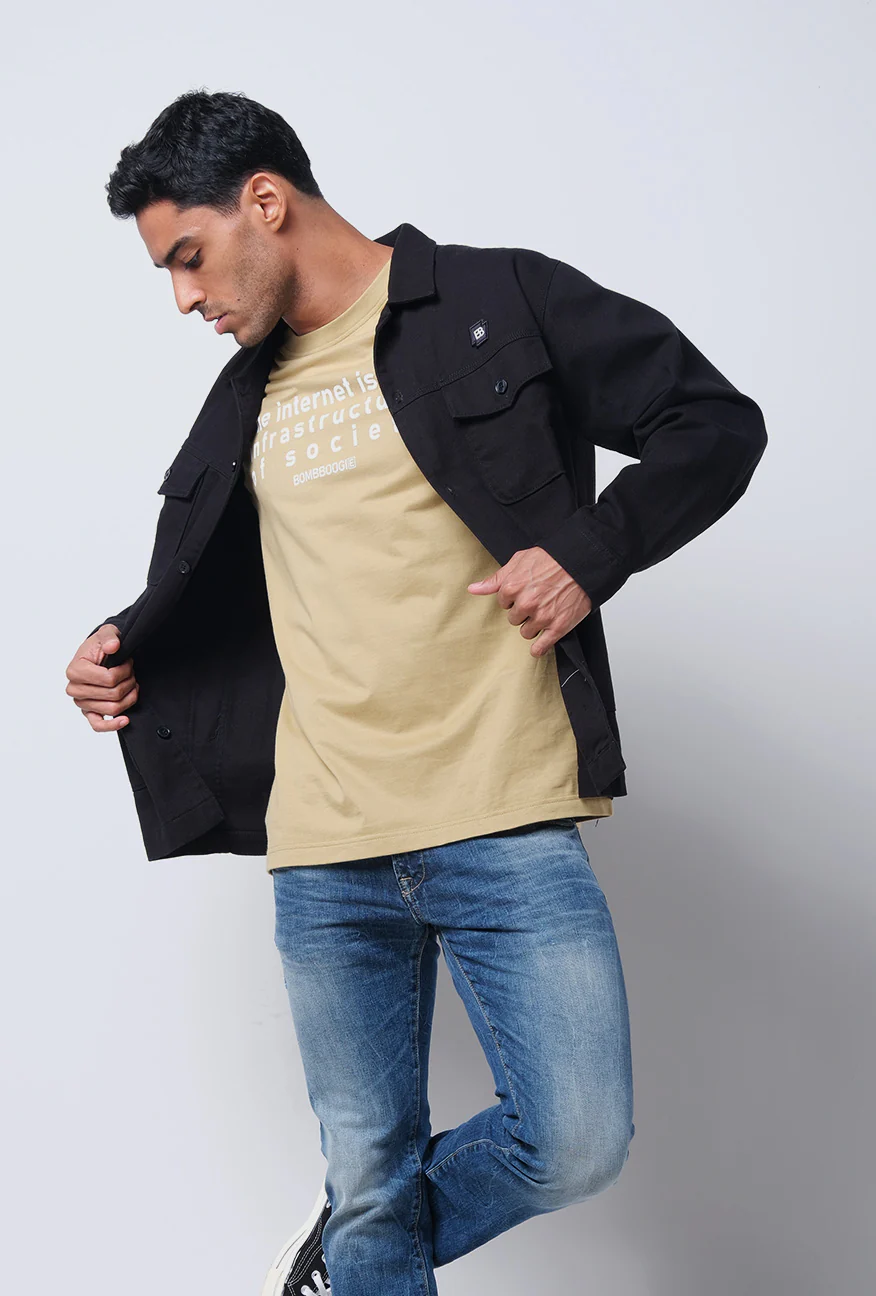 Kemeja Lengan Panjang Outer Chore Black