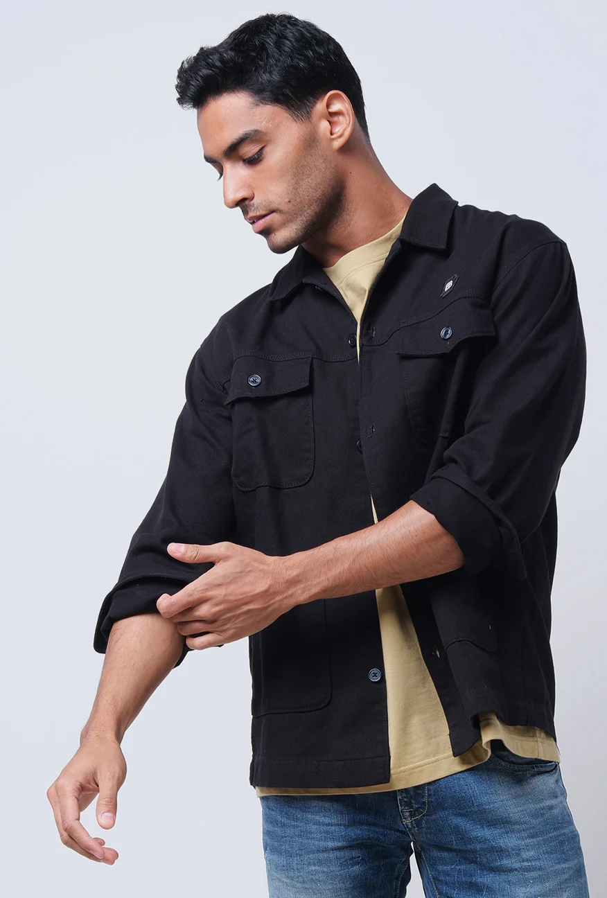 Kemeja Lengan Panjang Outer Chore Black - Image 2