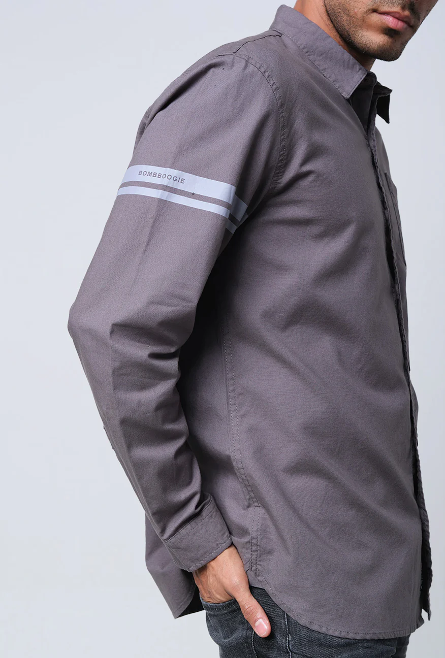Kemeja Lengan Panjang Panzer Dark Grey - Image 4