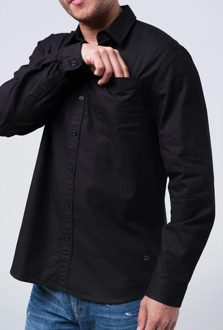 Kemeja Lengan Panjang Regular Falcon Black - Image 3