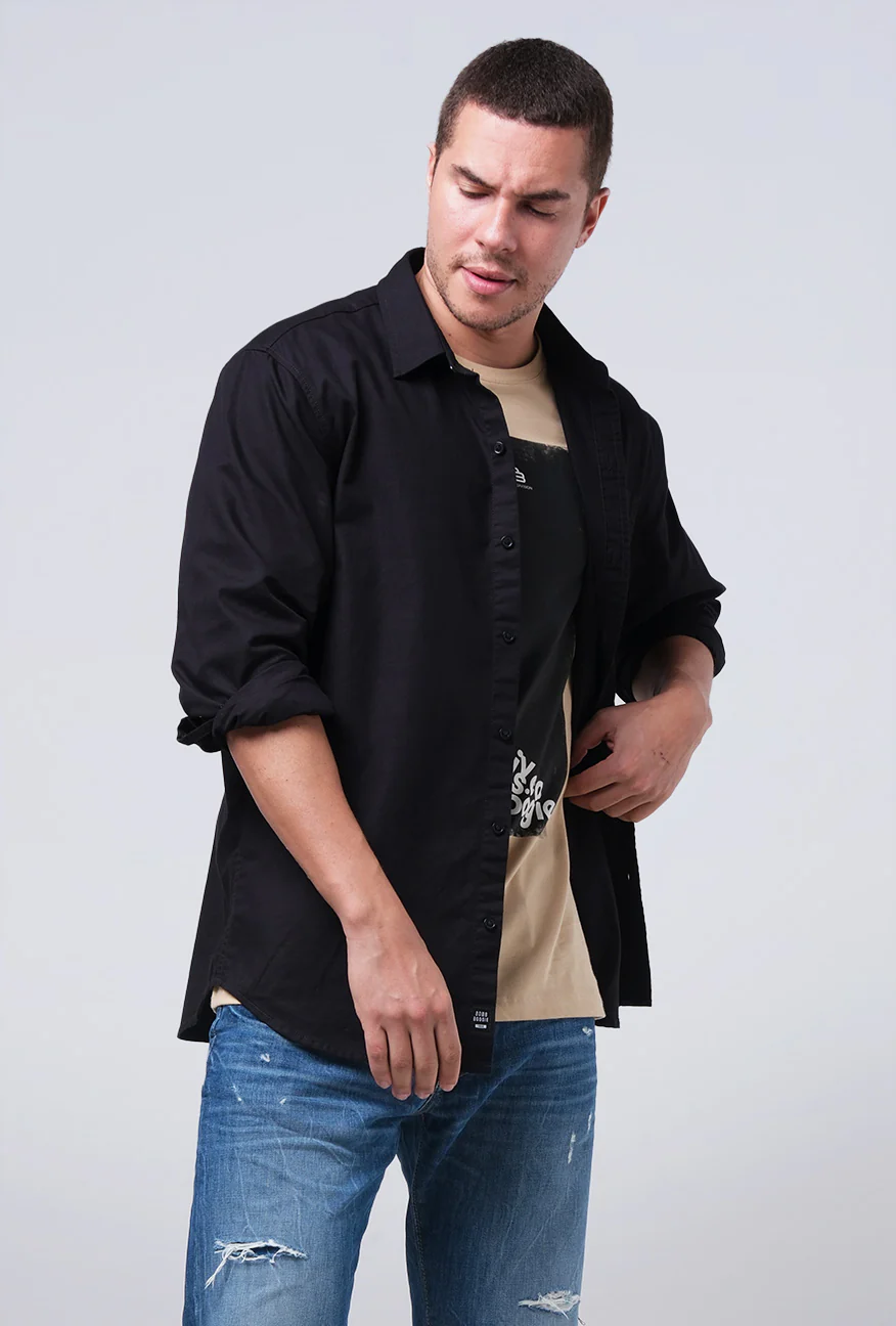 Kemeja Lengan Panjang Regular Falcon Black - Image 5