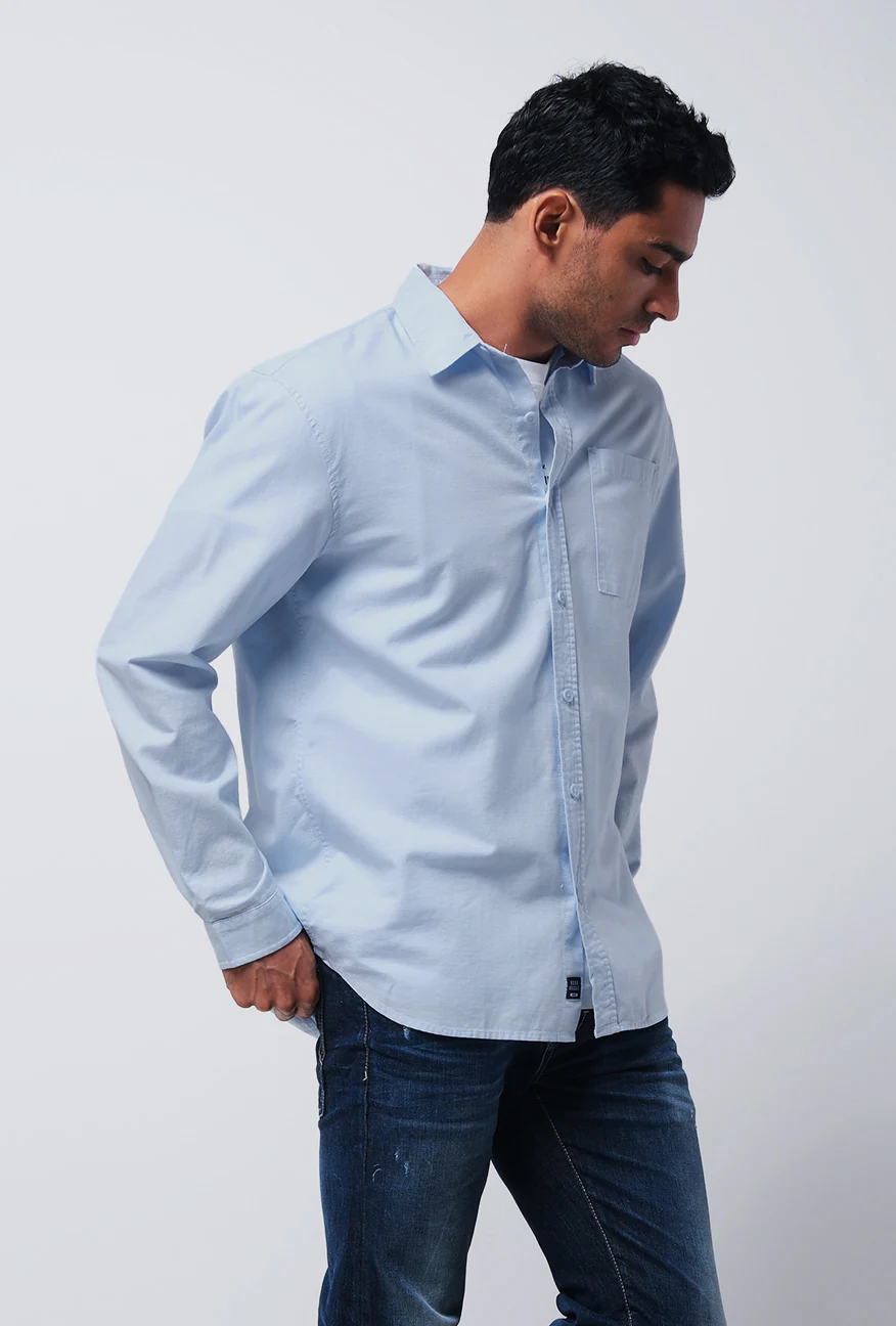 Kemeja Lengan Panjang Regular Falcon Light Blue - Image 2