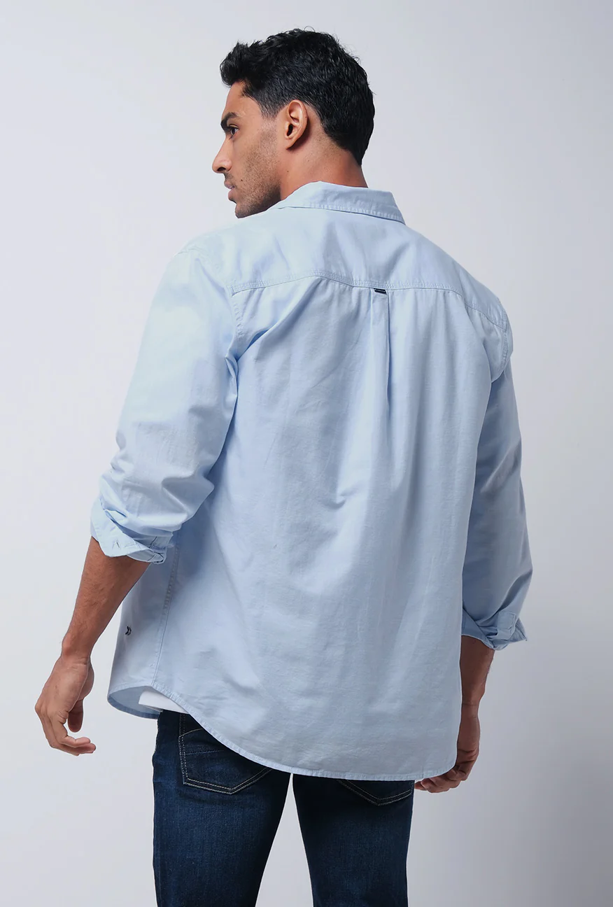 Kemeja Lengan Panjang Regular Falcon Light Blue - Image 3