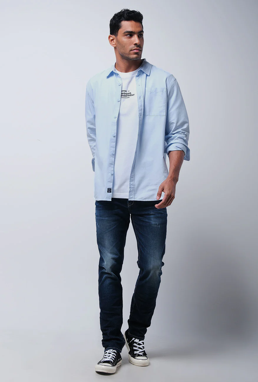 Kemeja Lengan Panjang Regular Falcon Light Blue - Image 7