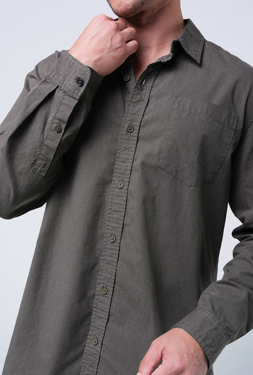 Kemeja Lengan Panjang Regular Gillmour Dark Green - Image 4