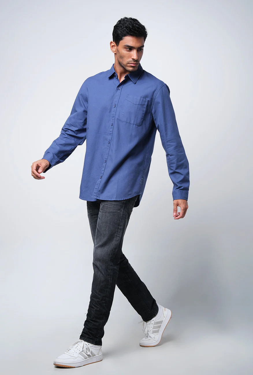 Kemeja Lengan Panjang Regular Lauder Blue Navy - Image 3