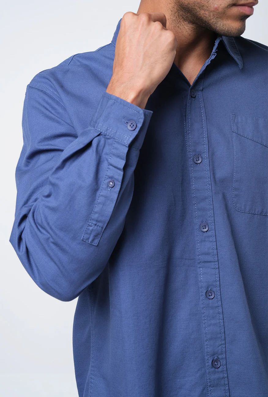 Kemeja Lengan Panjang Regular Lauder Blue Navy - Image 5