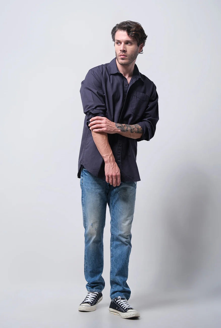 Kemeja Lengan Panjang Regular Lauder Dark Grey - Image 2