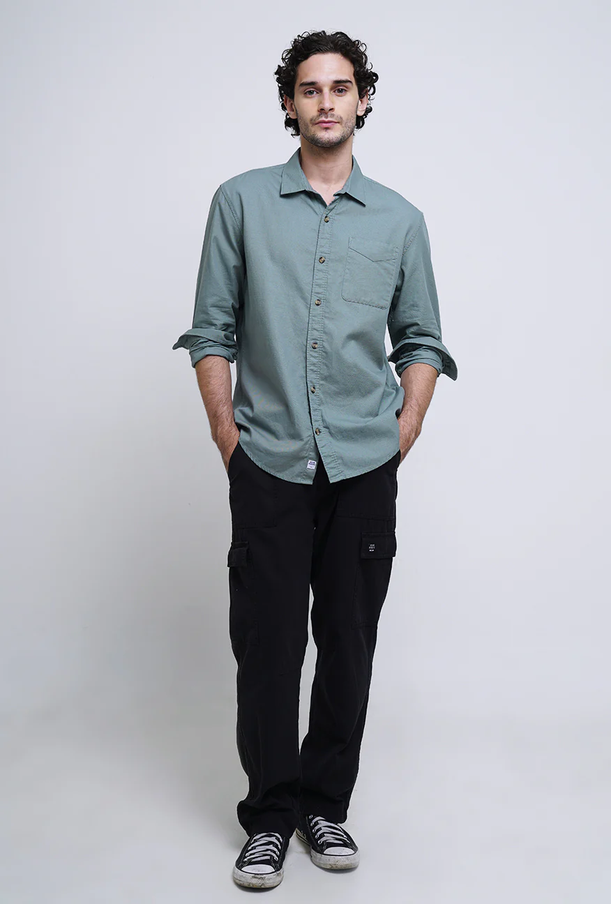 Kemeja Lengan Panjang Regular Lauder Medium Green - Image 2