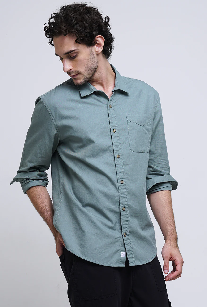 Kemeja Lengan Panjang Regular Lauder Medium Green - Image 6