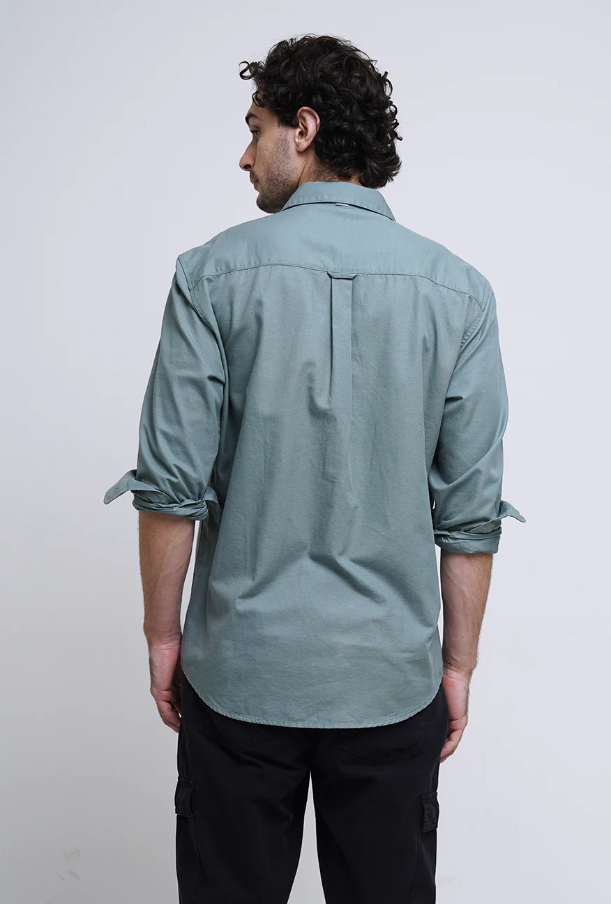 Kemeja Lengan Panjang Regular Lauder Medium Green - Image 7