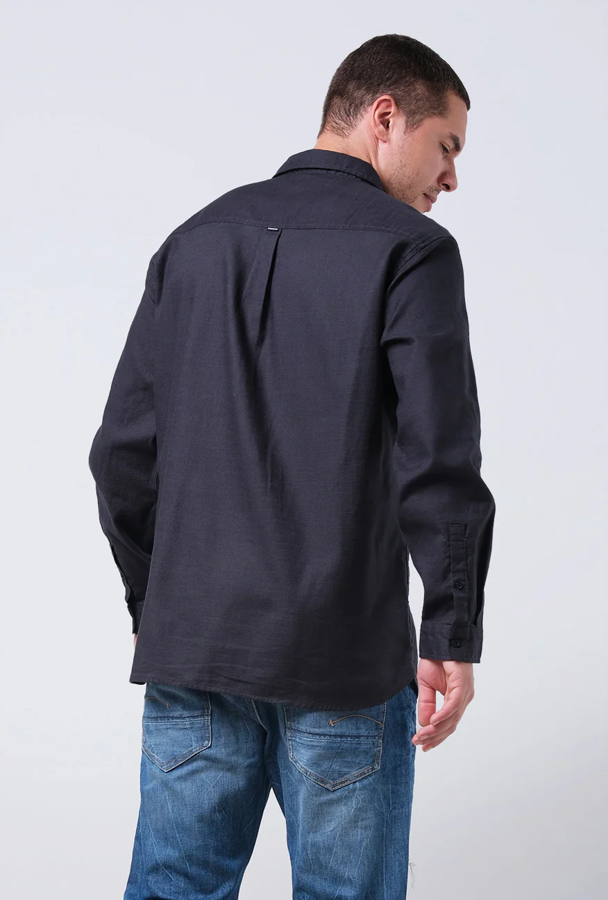 Kemeja Lengan Panjang Regular Linox Dark Grey - Image 3
