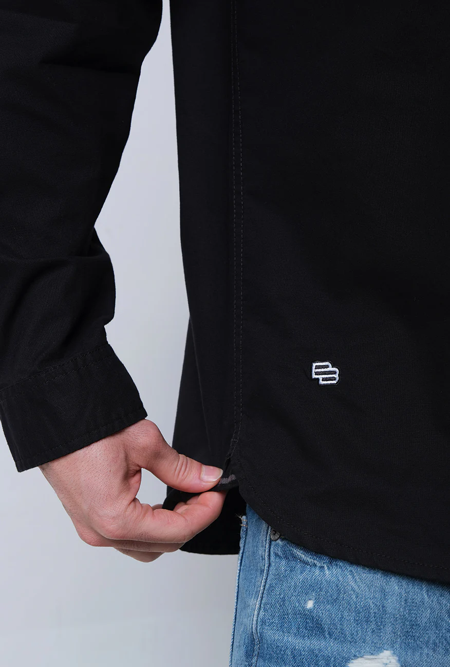 Kemeja Lengan Panjang Regular Long Dash Black - Image 4