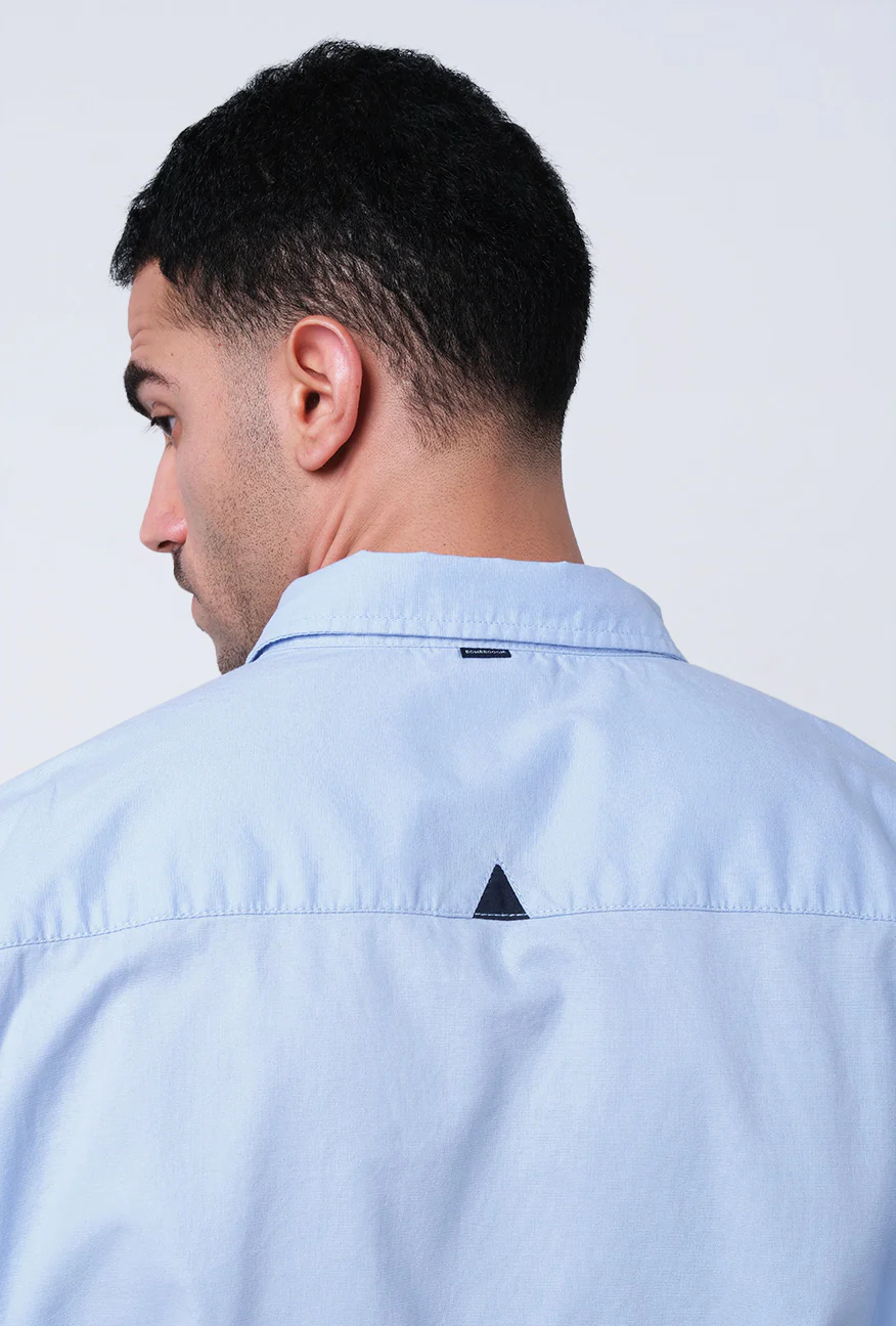 Kemeja Lengan Panjang Regular Long Dash Light Blue - Image 5