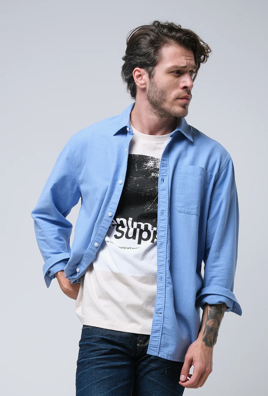 Kemeja Lengan Panjang Regular Madrid Blue - Image 4