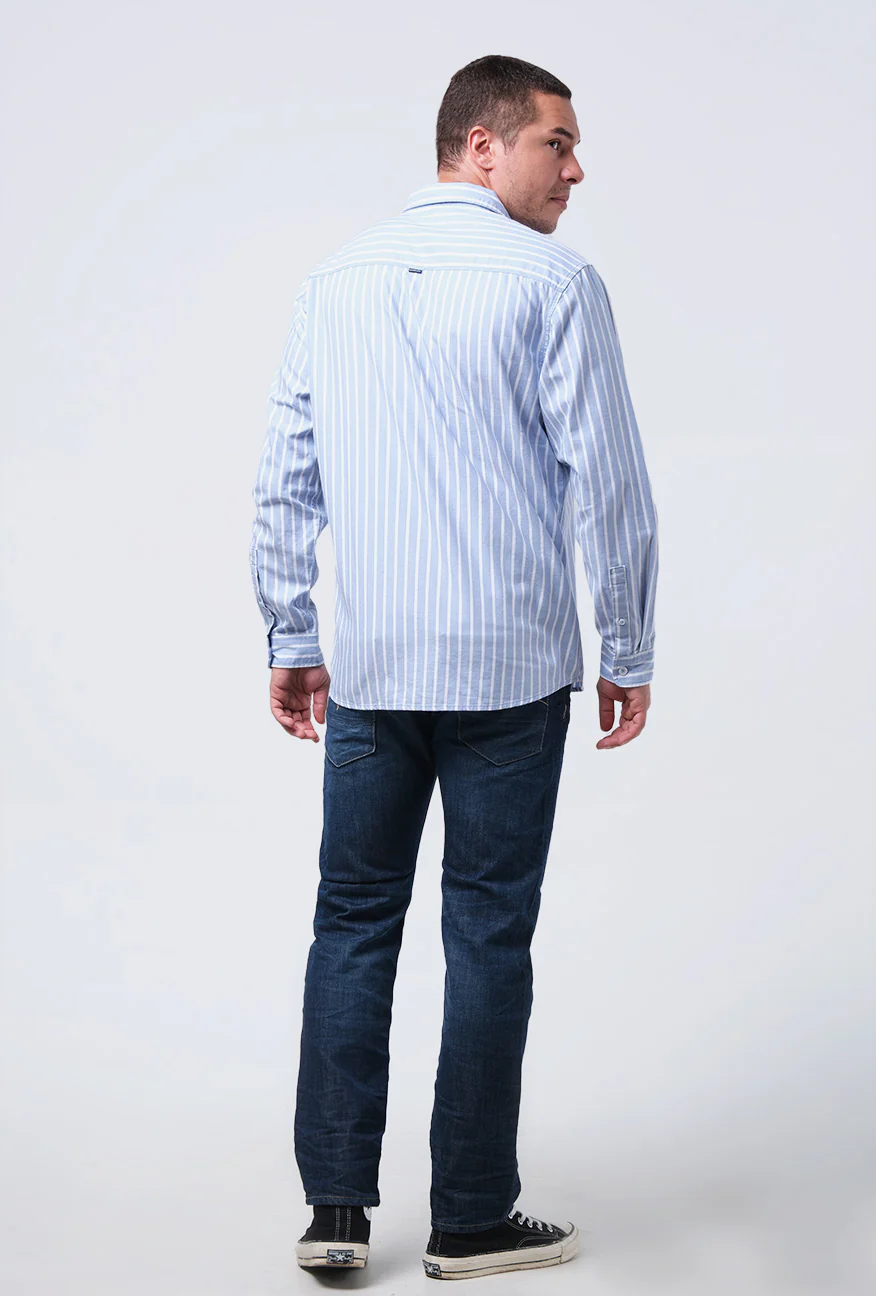 Kemeja Lengan Panjang Regular Marlow Blue White - Image 5