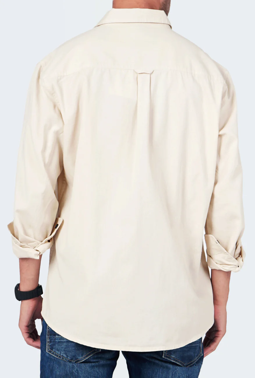 Kemeja Lengan Panjang Regular Ottoman 4.0 Ivory Cream - Image 3