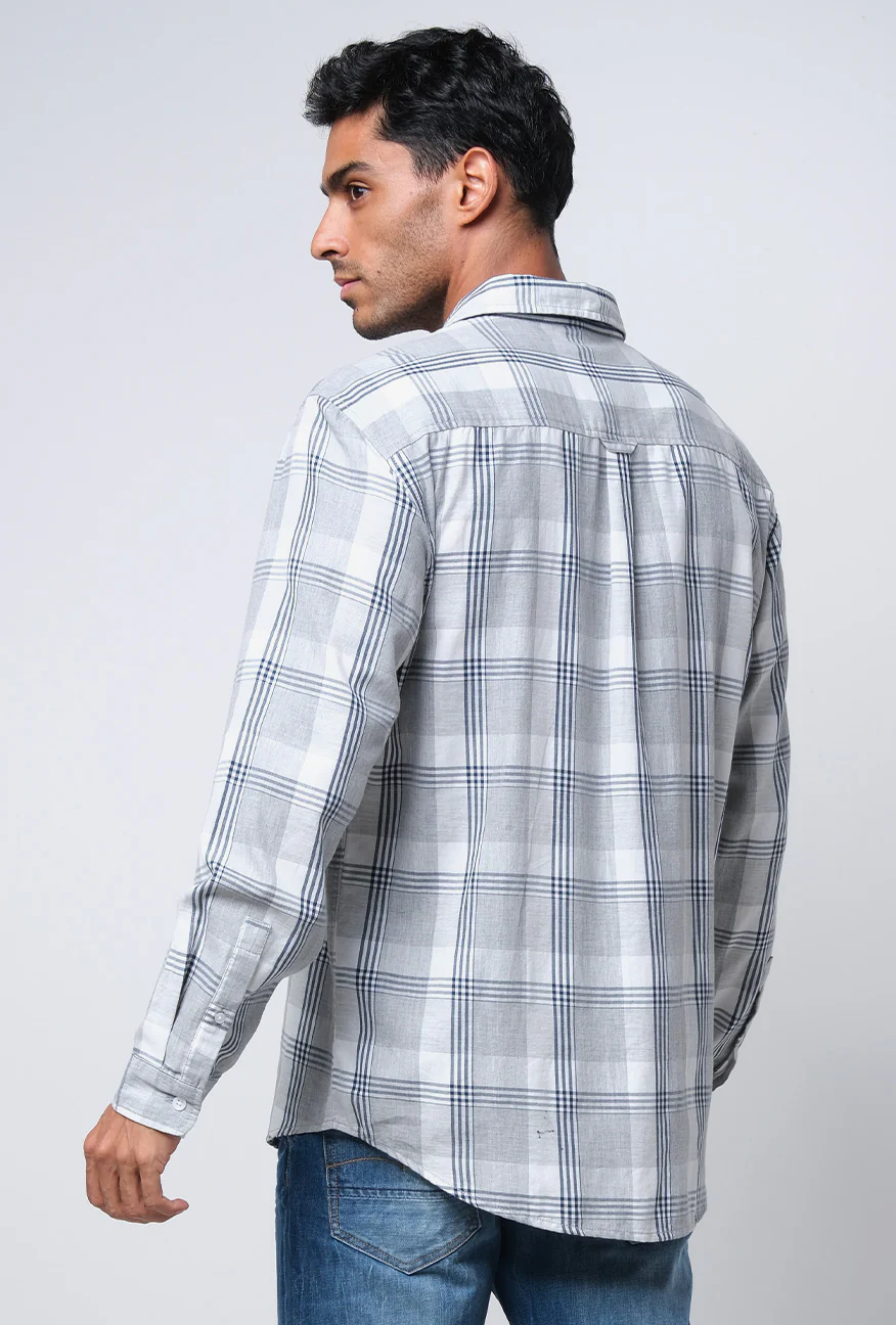 Kemeja Lengan Panjang Regular Rodney Grey Navy - Image 4