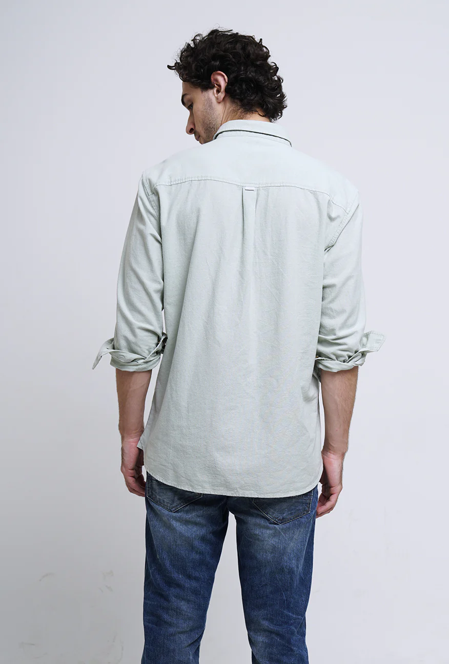 Kemeja Lengan Panjang Regular Rusty Low Green Light Green - Image 6