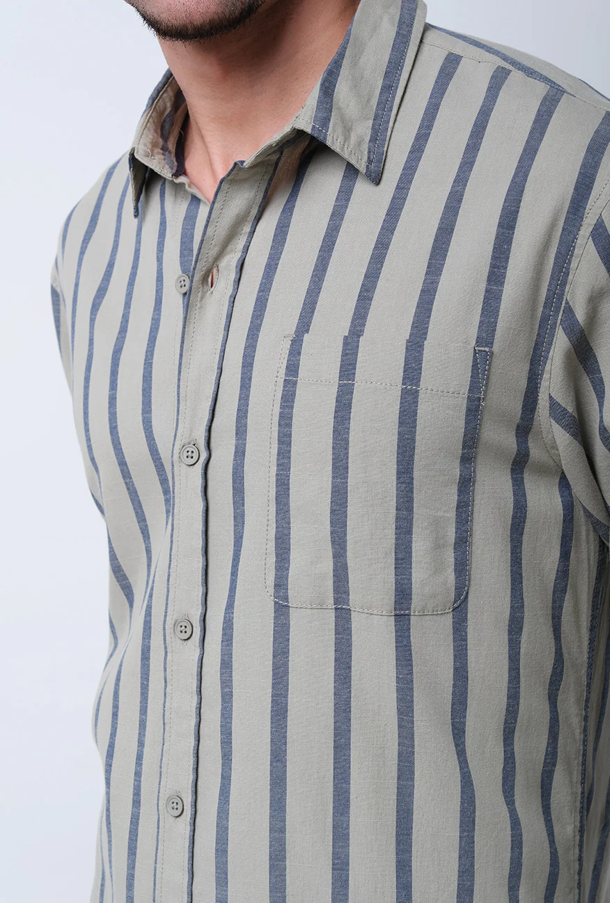 Kemeja Lengan Panjang Regular Slinky Olive Navy - Image 5