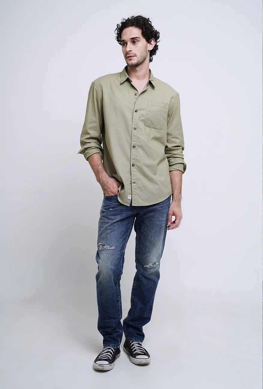 Kemeja Lengan Panjang Regular Sydow Olive - Image 5