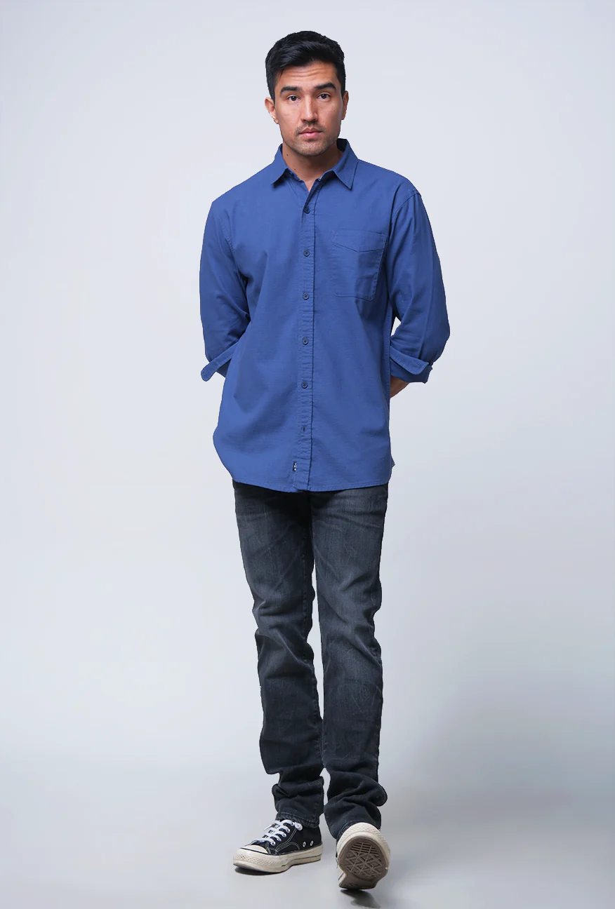 Kemeja Lengan Panjang Regular Zama Blue - Image 2