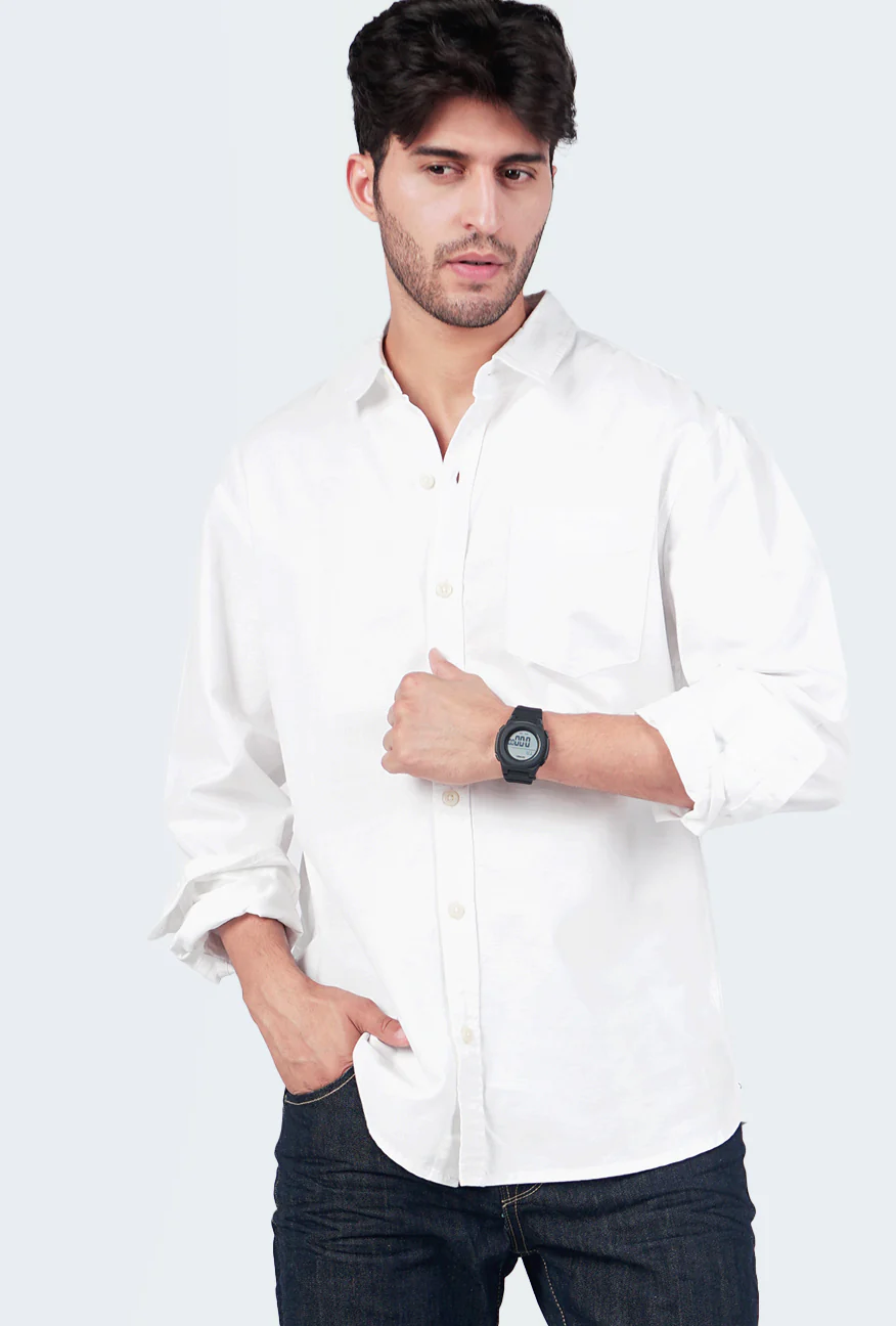 Kemeja Lengan Panjang Sluber Offwhite