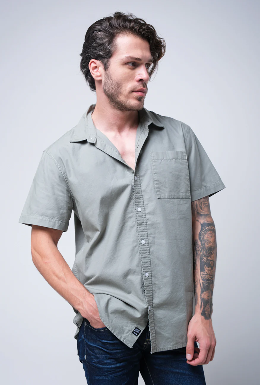 Kemeja Lengan Pendek Dante Dusty Green - Image 2
