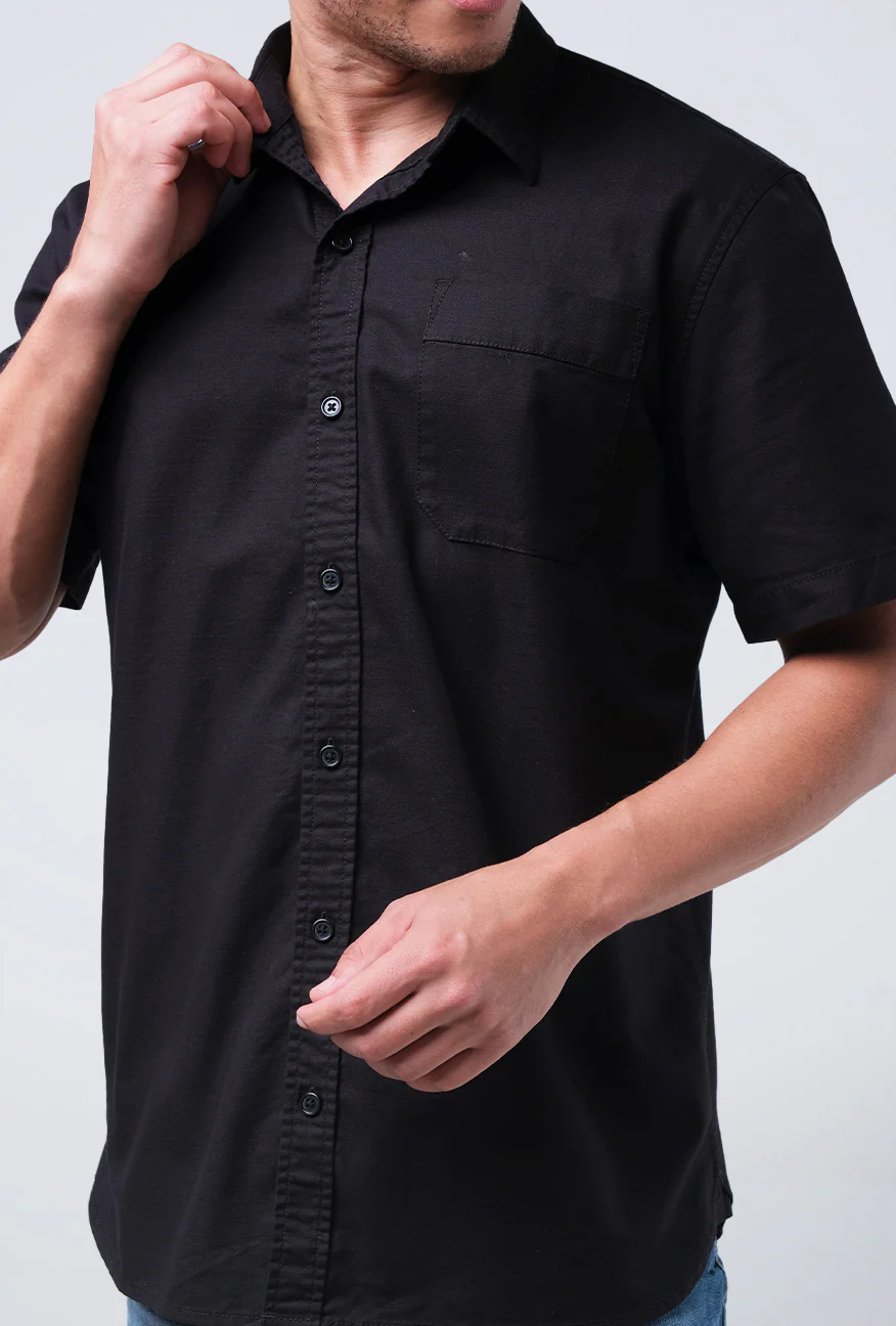 Kemeja Lengan Pendek Mono Black - Image 2
