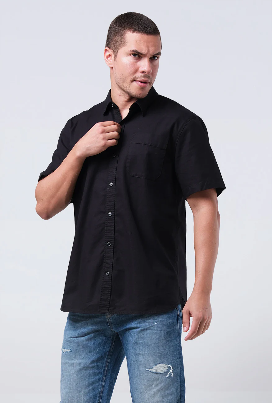 Kemeja Lengan Pendek Mono Black - Image 4