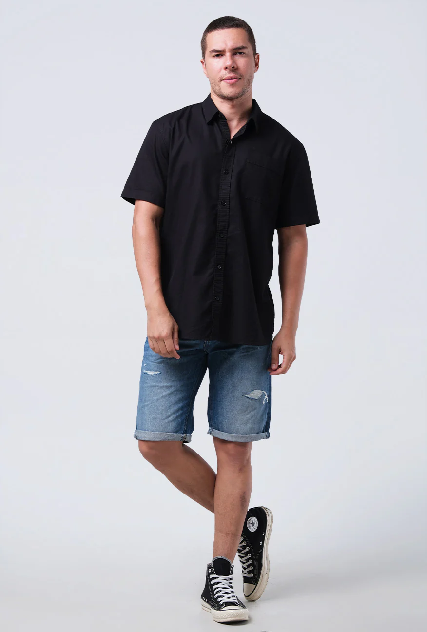 Kemeja Lengan Pendek Mono Black - Image 5