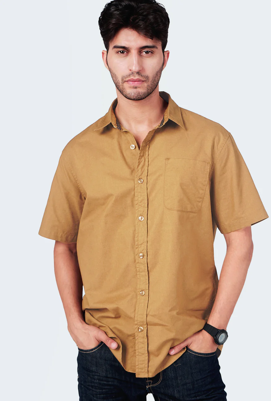 Kemeja Lengan Pendek Motta Brown