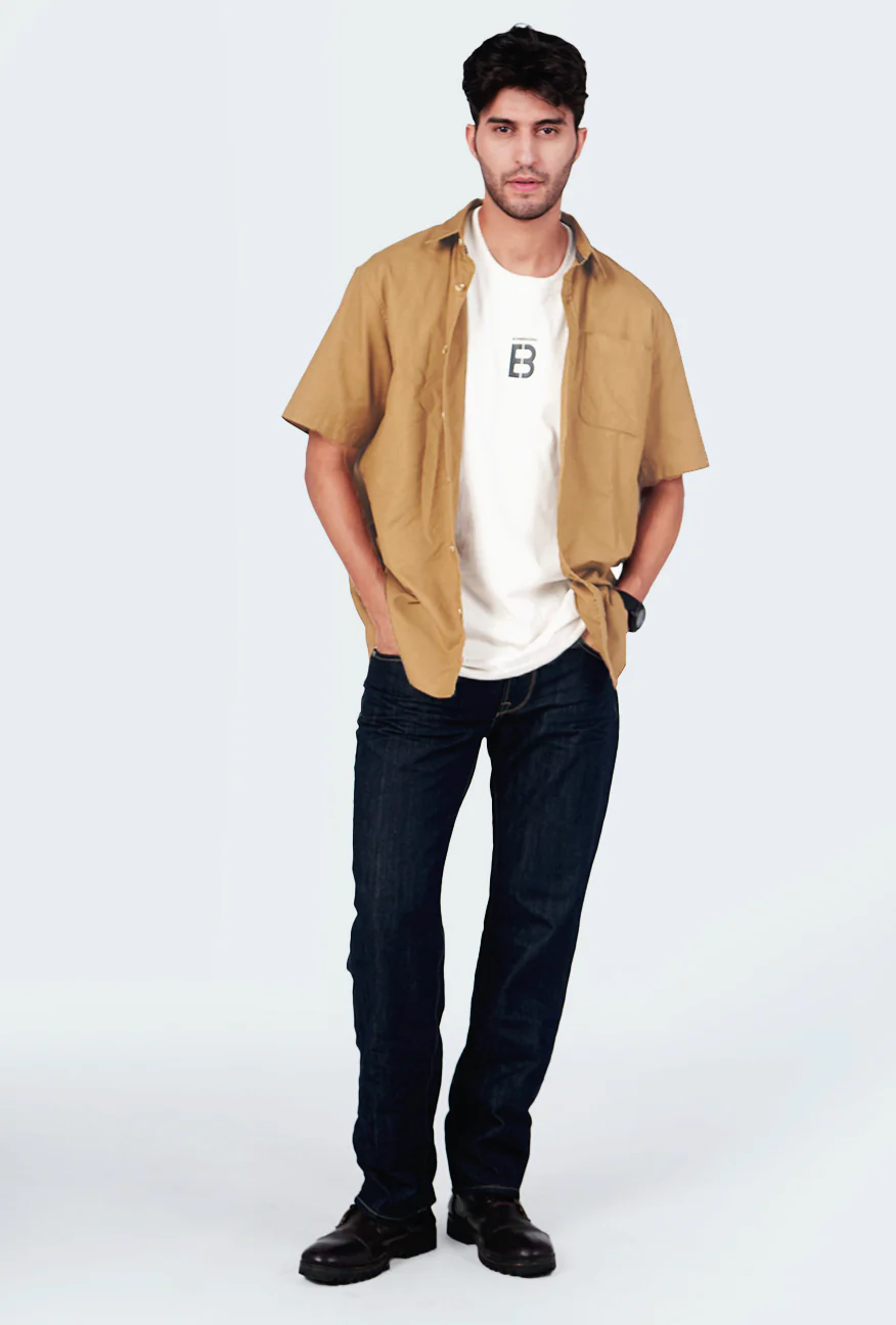 Kemeja Lengan Pendek Motta Brown - Image 5